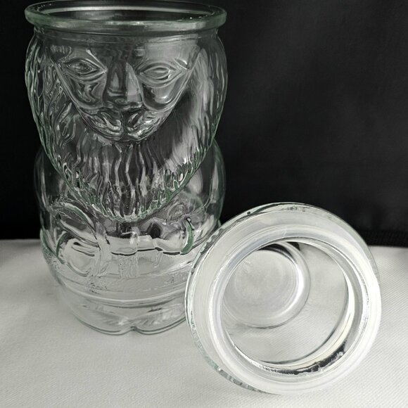 Santa Claus Glass Storage Jar 8.5" refillable lid Christmas terrarium vtg figura - Picture 8 of 14